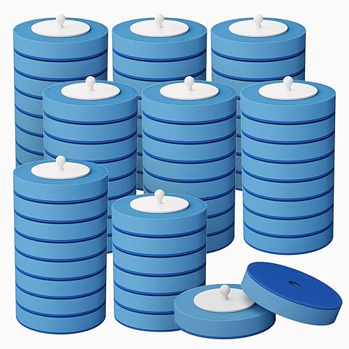 VegStow 64 Count Disposable Toilet Brush Heads (8 Bags of 8), Toilet Bowl Wand Refills for Bathroom Cleaning, Heavy-Duty Scrubbing Pads, Not