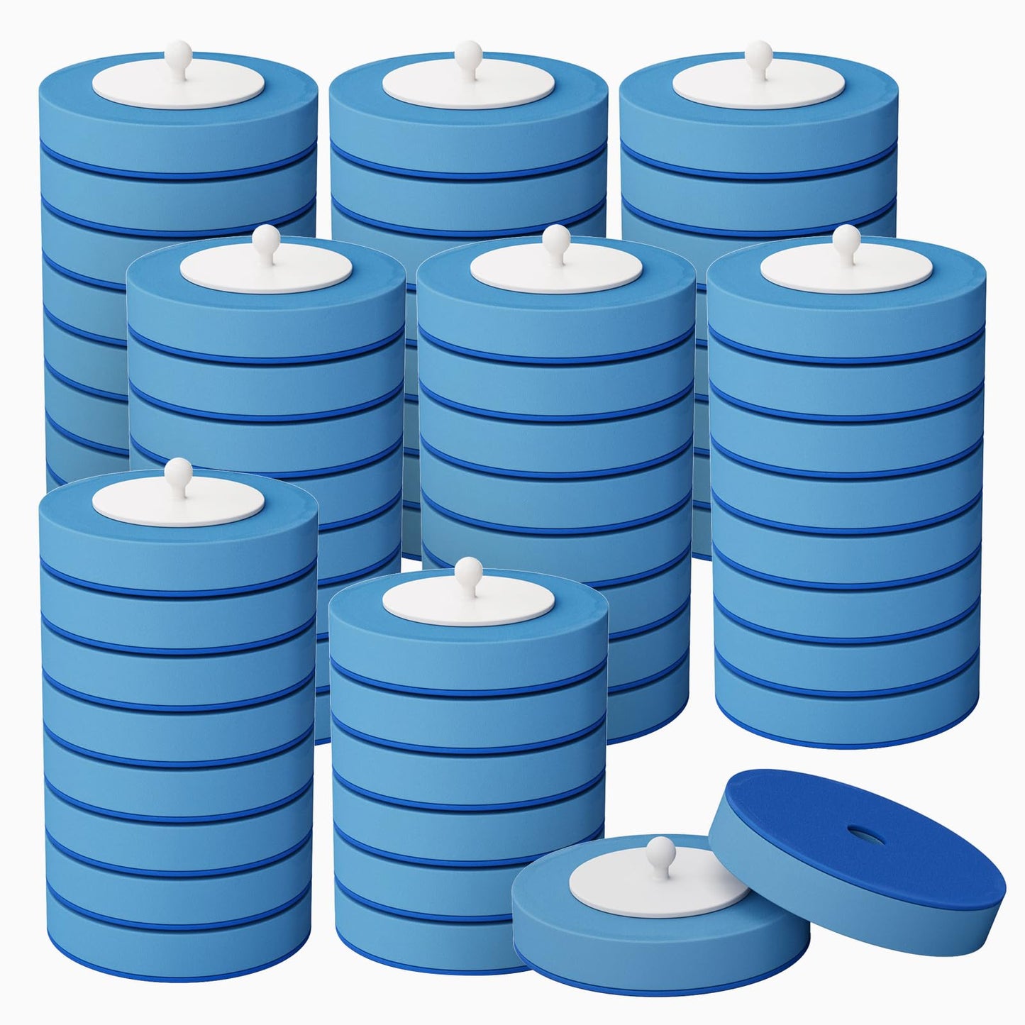 VegStow 64 Count Disposable Toilet Brush Heads (8 Bags of 8), Toilet Bowl Wand Refills for Bathroom Cleaning, Heavy-Duty Scrubbing Pads, Not