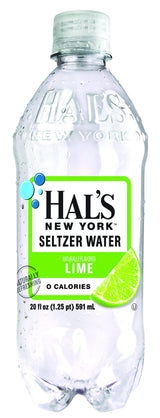 Hal's New York Seltzer Carbonated Lime Flavored Sparkling Water, Zero Sugar, Zero Calorie, Zero Carbs, 20 Fl Oz (Pack of 6)