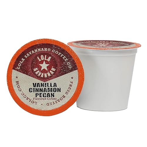 Lola Savannah Vanilla Cinnamon Pecan Caffeinated Coffee Pods Flavored Coffee in Pod Shaped Containers, 72 Count