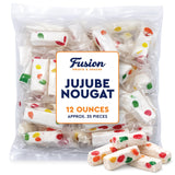 Jujube Nougat Candy - 12 Ounces (Approx. 35 Pieces) - Soft Chewy Fruit Jelly Pieces, Individually Wrapped, Classic Old Fashioned Treat, Easter Egg