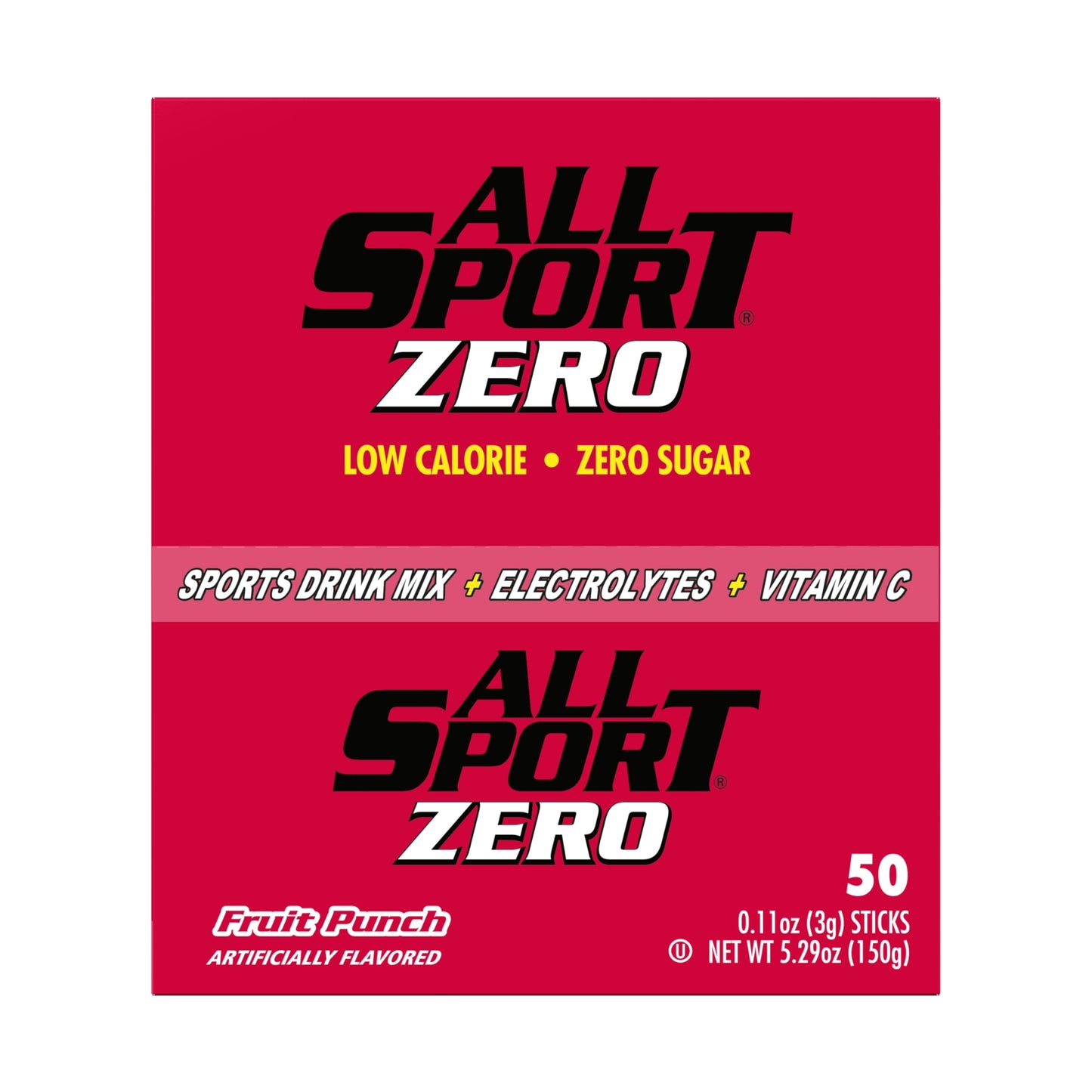 All Sport Powder Hydration Sticks, Zero Calorie, Performance Electrolyte Drink Mix, Sugar Free, Fruit Punch, 50 Ct box