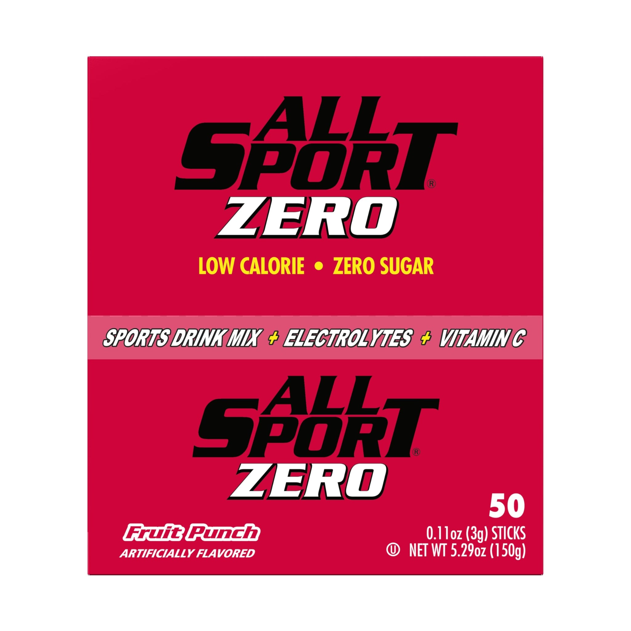 All Sport Powder Hydration Sticks, Zero Calorie, Performance Electrolyte Drink Mix, Sugar Free, Fruit Punch, 50 Ct box