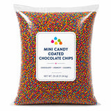Mini Candy-Coated Chocolate Chips - Rainbow Chocolate Bits - Colorful Candy Shell Chocolate Drops - Bulk Candy for Baking, Toppings & Parties (25 lb)