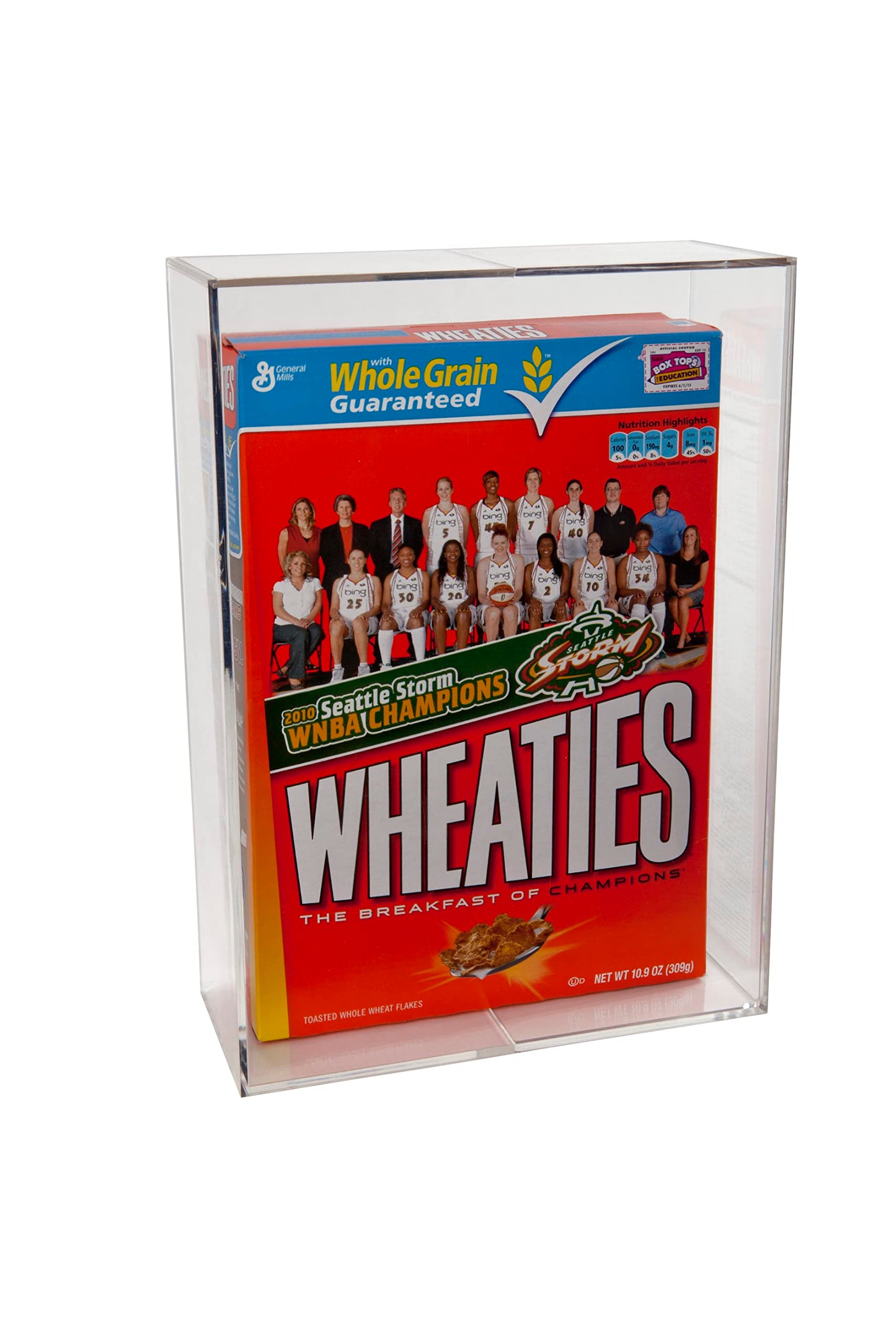 THE ORIGINAL BALLQUBE Cereal Box Display Case, Square Clear 18 Ounce Wheaties Box Display Holder Memorabilia Display Case & Storage Sports