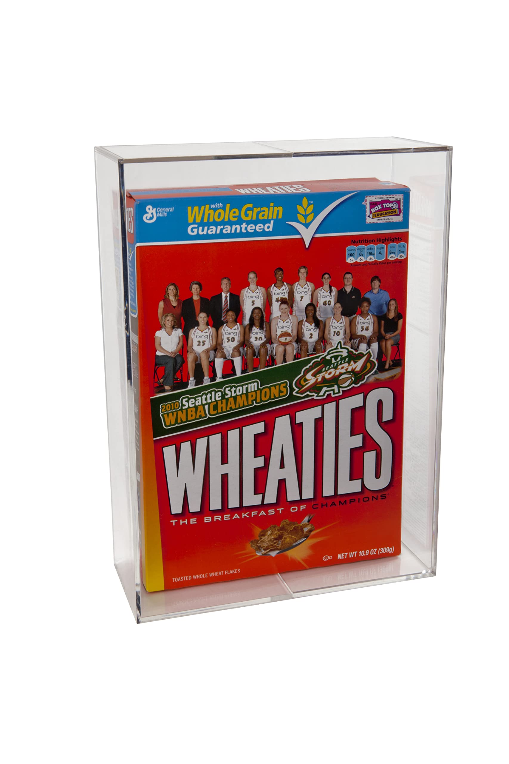 THE ORIGINAL BALLQUBE Cereal Box Display Case, Square Clear 18 Ounce Wheaties Box Display Holder Memorabilia Display Case & Storage Sports