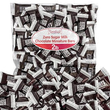 Zero Sugar Milk Chocolate Miniature Bars Candy Individually Wrapped Bulk for Melt in Your Mouth Indulgence - Free Mini Bites for On the Go, 2lb