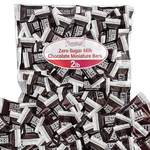 Zero Sugar Milk Chocolate Miniature Bars Candy Individually Wrapped Bulk for Melt in Your Mouth Indulgence - Free Mini Bites for On the Go, 2lb