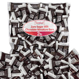 Zero Sugar Milk Chocolate Miniature Bars Candy Individually Wrapped Bulk for Melt in Your Mouth Indulgence - Free Mini Bites for On the Go, 2lb