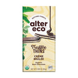Alter Eco Creme Brulee Truffle Thins, Chocolate Bar with Gooey Ganache Truffle Filling, Organic, Gluten & Soy-Free, Non-GMO Snacks, No Additives