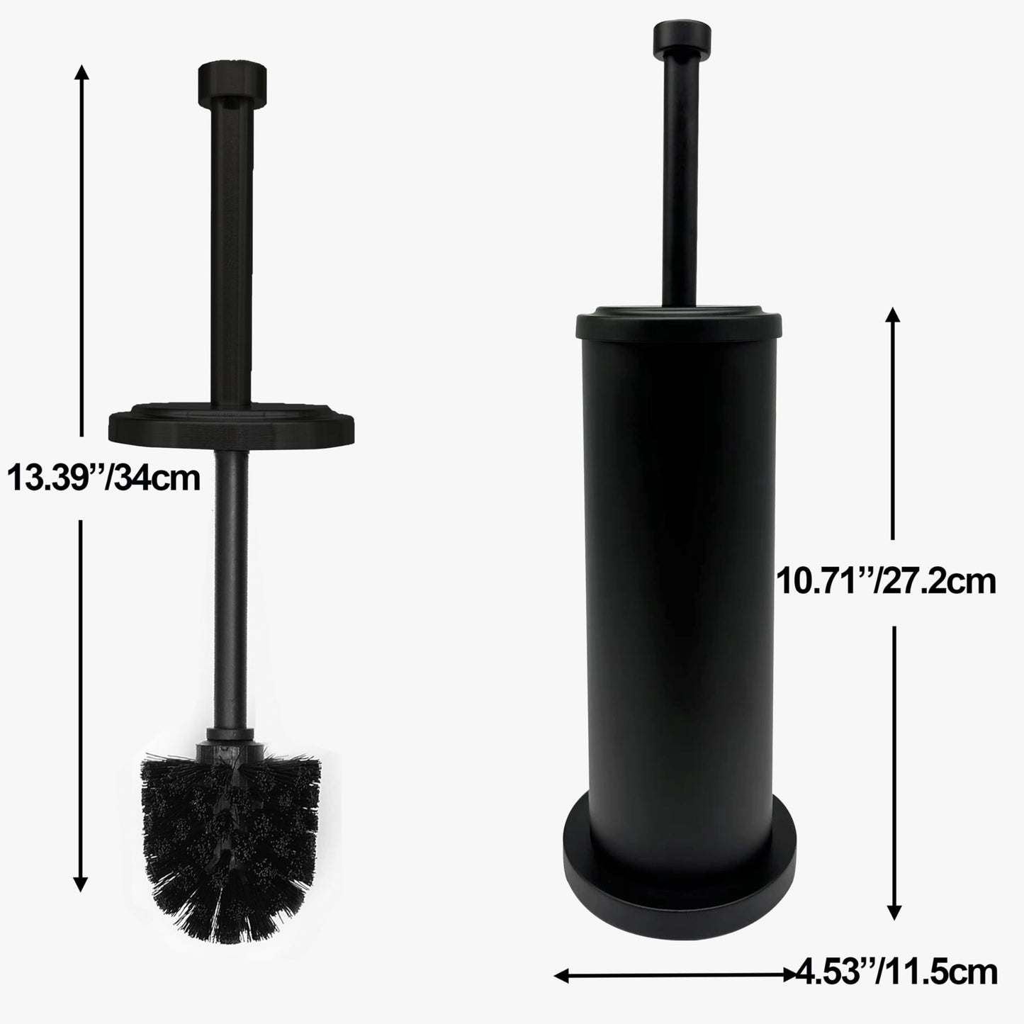 Indecor Home Matte Black Toilet Bowl Brush with Holder, Durable Bathroom Cleaning Tool, Modern Design for Easy Toilet Maintenance, Bathroom Cleaner