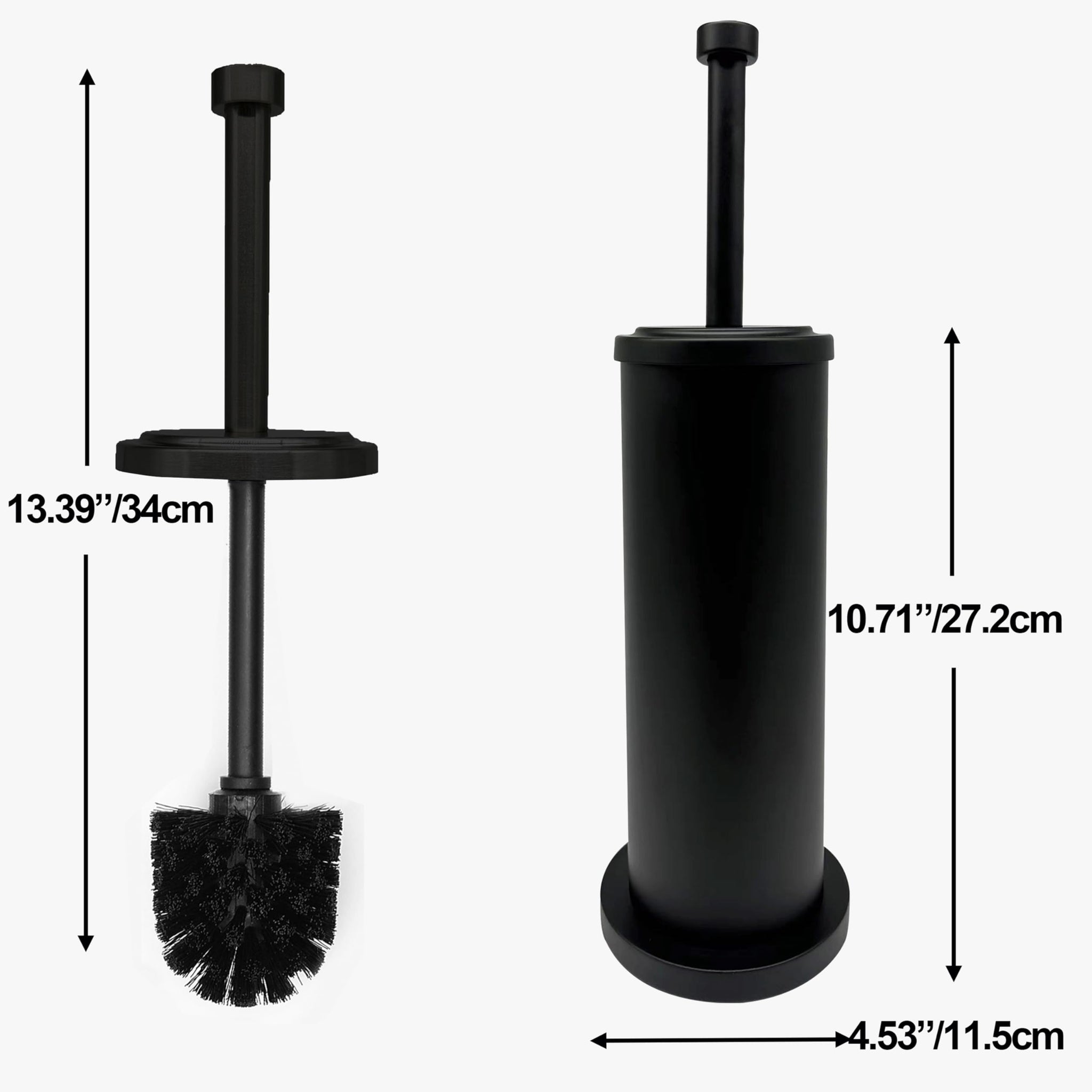 Indecor Home Matte Black Toilet Bowl Brush with Holder, Durable Bathroom Cleaning Tool, Modern Design for Easy Toilet Maintenance, Bathroom Cleaner