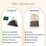 VAHDAM, English Breakfast Black Tea Bags (100 Count) High Caffeine | Strong, Robust & Flavoury | Pyramid Tea Bags | Full Bodied Black Tea Leaves