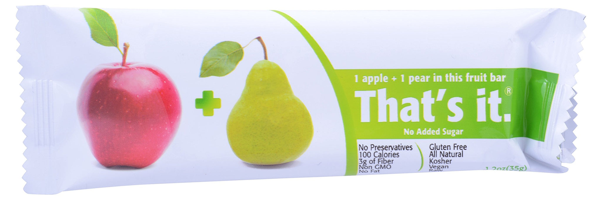 THATS IT FRUIT BAR APPLE PEAR, (12 Count of 1.2 oz Bars) 14.4 oz