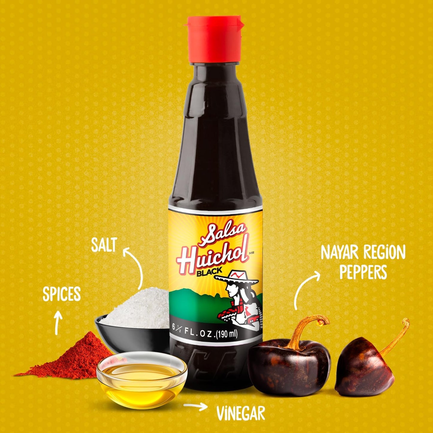 Huichol Salsa Negra 3 Pack, Imported from Mexico