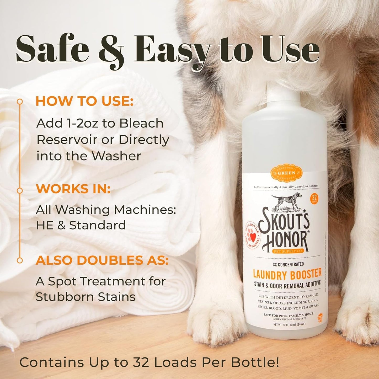 Skout's Honor Laundry Booster Bundle - Plant-Powered Formula for Pet Bedding, Clothing, and Washable Pee Pads - Eco-Friendly & Cruelty-Free