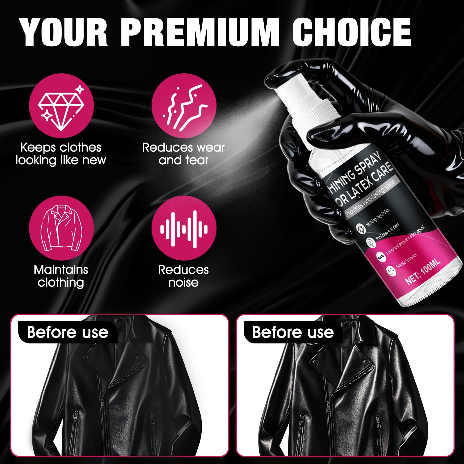 kuailaya Latex Shine, Latex Shine Polish Enhance Gloss Long-Lasting Lubrication and Non-Sticking Effective Care Delay Aging Extend Lifespan