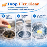 Groutastic Garbage Disposal Cleaner Tablets - 24 Pack Foaming Sink Deodorizer & Drain Cleaner, Fresh Citrus Scent, Kitchen Disposal Cleaning Pods, 1