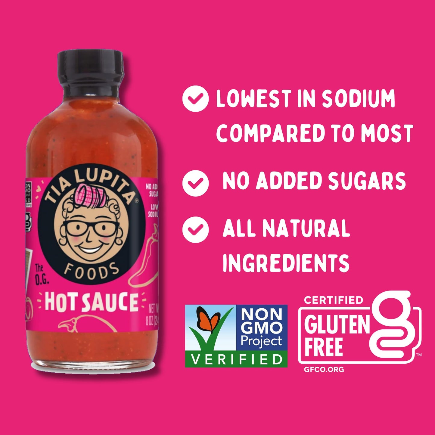 Tia Lupita Hot Sauce Variety Pack - 4 Bottles of Flavorful Heat - Jalapeño, Salsa Verde, Habanero, Chipotle - Gluten-Free, Non-GMO, Sugar Free, Low