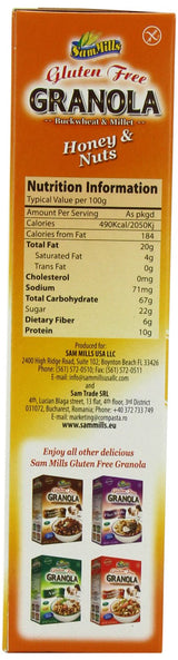 Sam Mills Gluten Free Honey and Nuts Granola, 12 Ounce