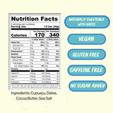 Figa Foods 63% Salty Cupuaçu Bar - Date Sweetened, Vegan, Gluten Free, Caffeine Free, Only 3 Ingredients plus Sea Salt - Chocolate's Brazilian Cousin