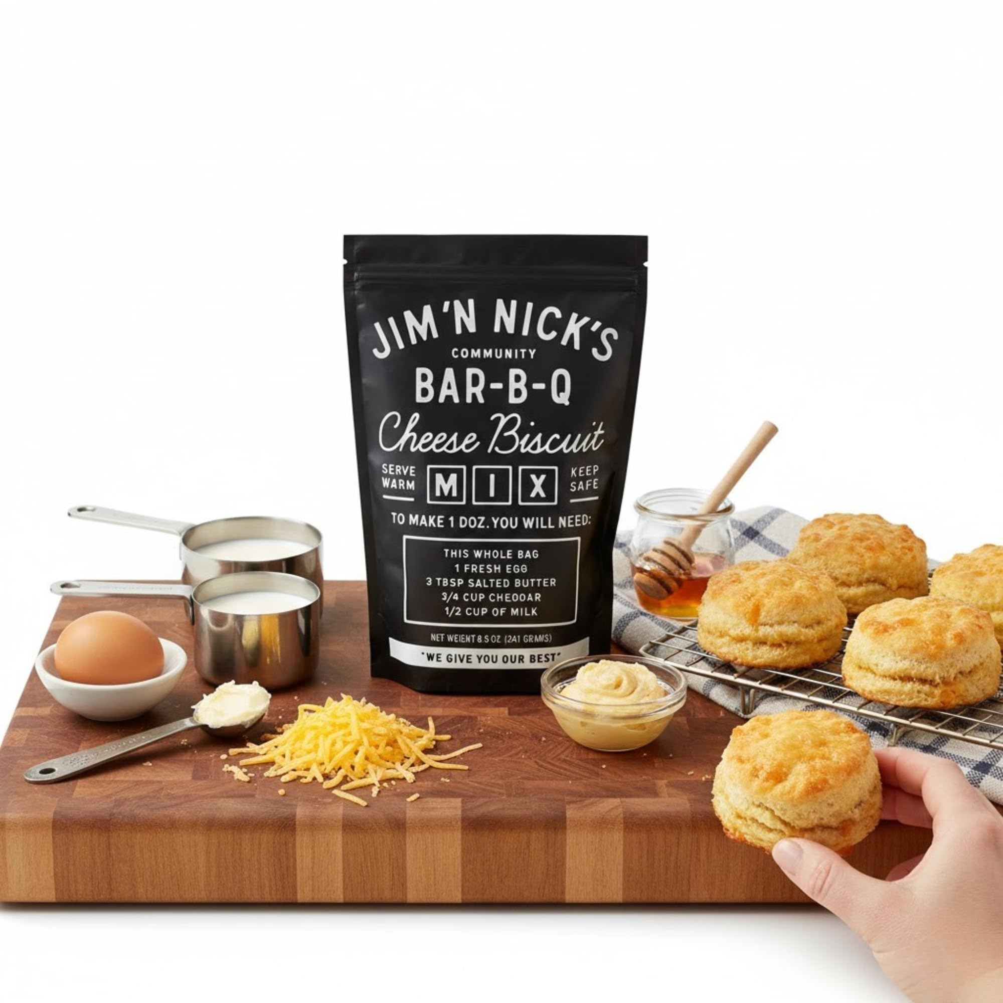 Jim N Nicks World Famous Cheese Biscuits Mix - 8.5 Oz. - A Simple Biscuit Mix for Amazing Cheese Biscuits - Makes 1 Dozen Biscuits