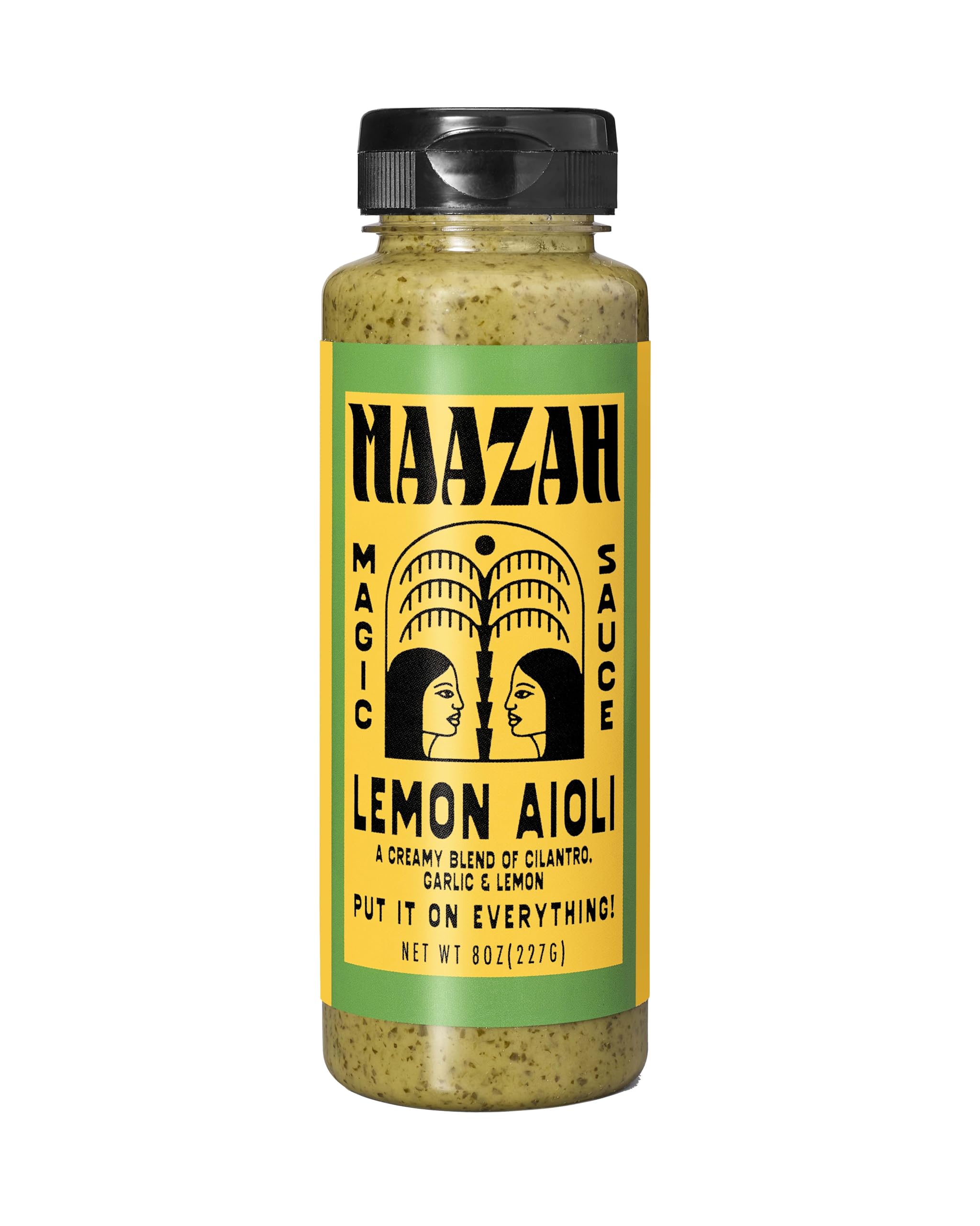 MAAZAH Lemon Aioli - Premium Sauce/Condiment/Dressing/Marinade, Zesty & Creamy, Add Flavor in a Flash, Good on Everything, Gluten Free, Vegan, Nut