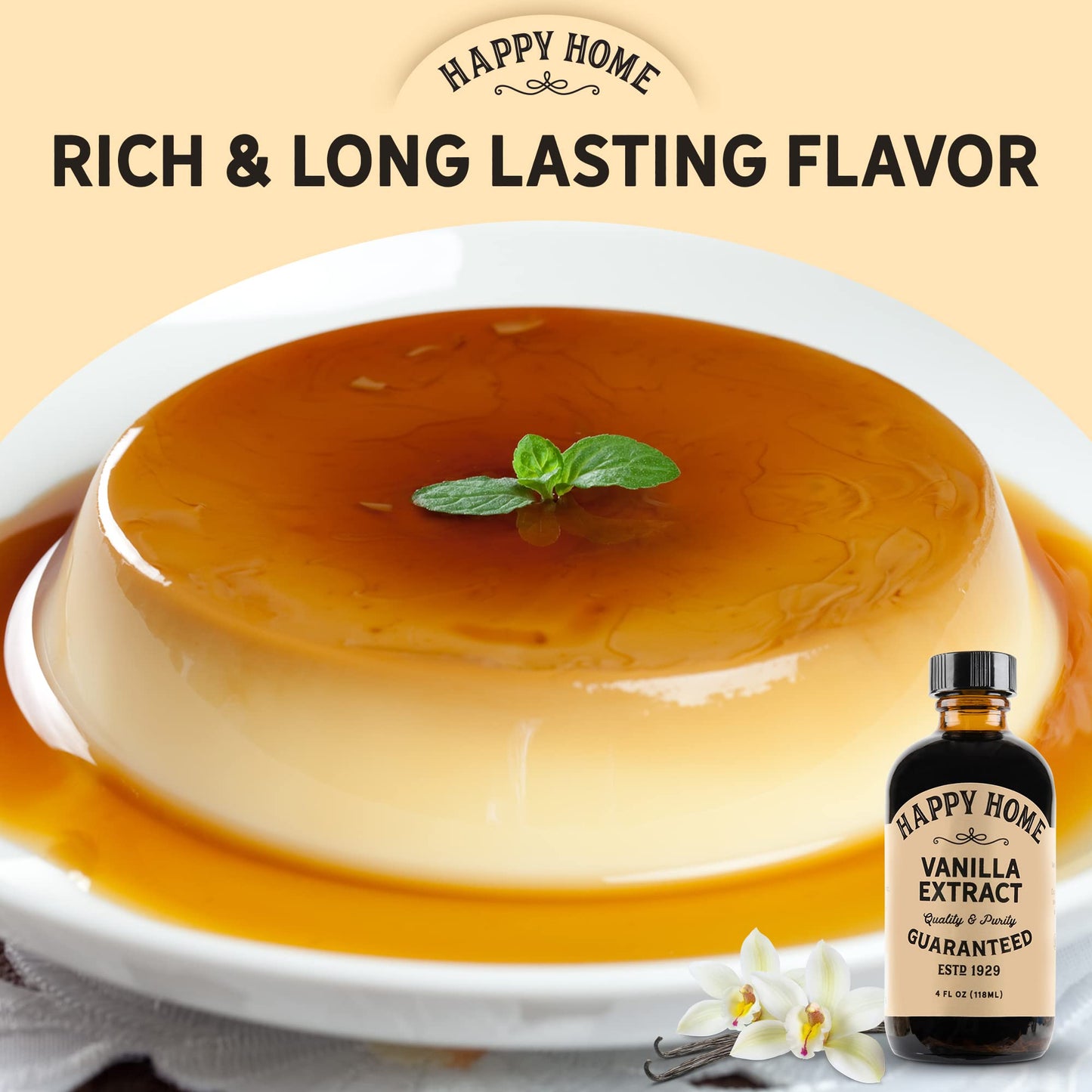 Happy Home Pure Vanilla Extract- Certified Kosher, 4 oz.