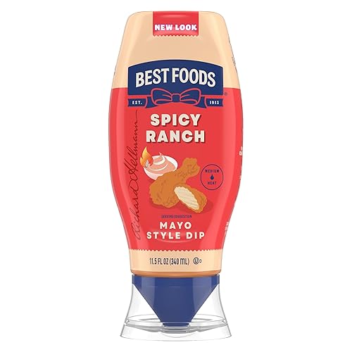 Best Foods Spicy Ranch Chicken Tender Mayonnaise Style Dip Spicy Ranch Delicious Flavor No Artificial Flavors 11.5 Fl Oz