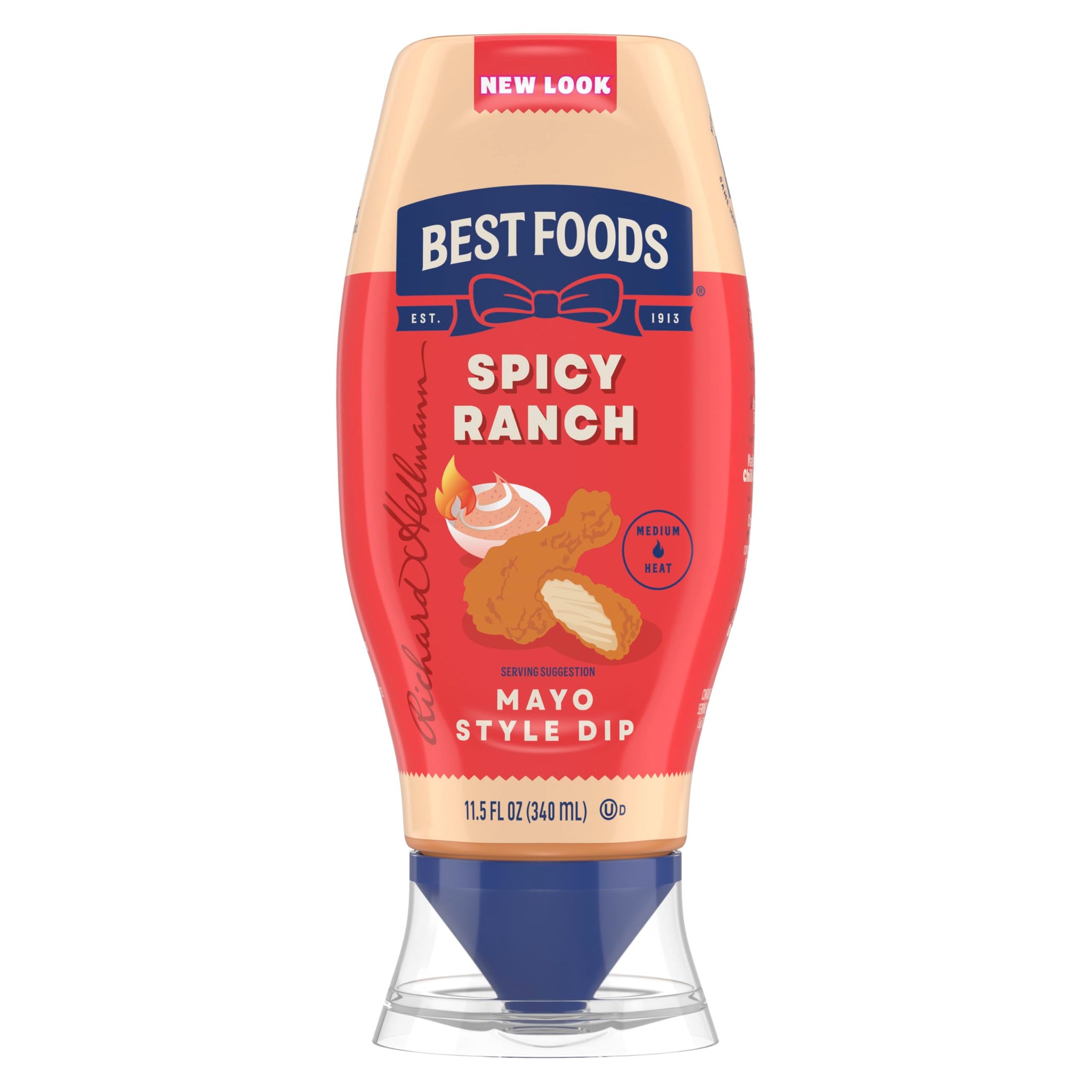 Best Foods Spicy Ranch Chicken Tender Mayonnaise Style Dip Spicy Ranch Delicious Flavor No Artificial Flavors 11.5 Fl Oz