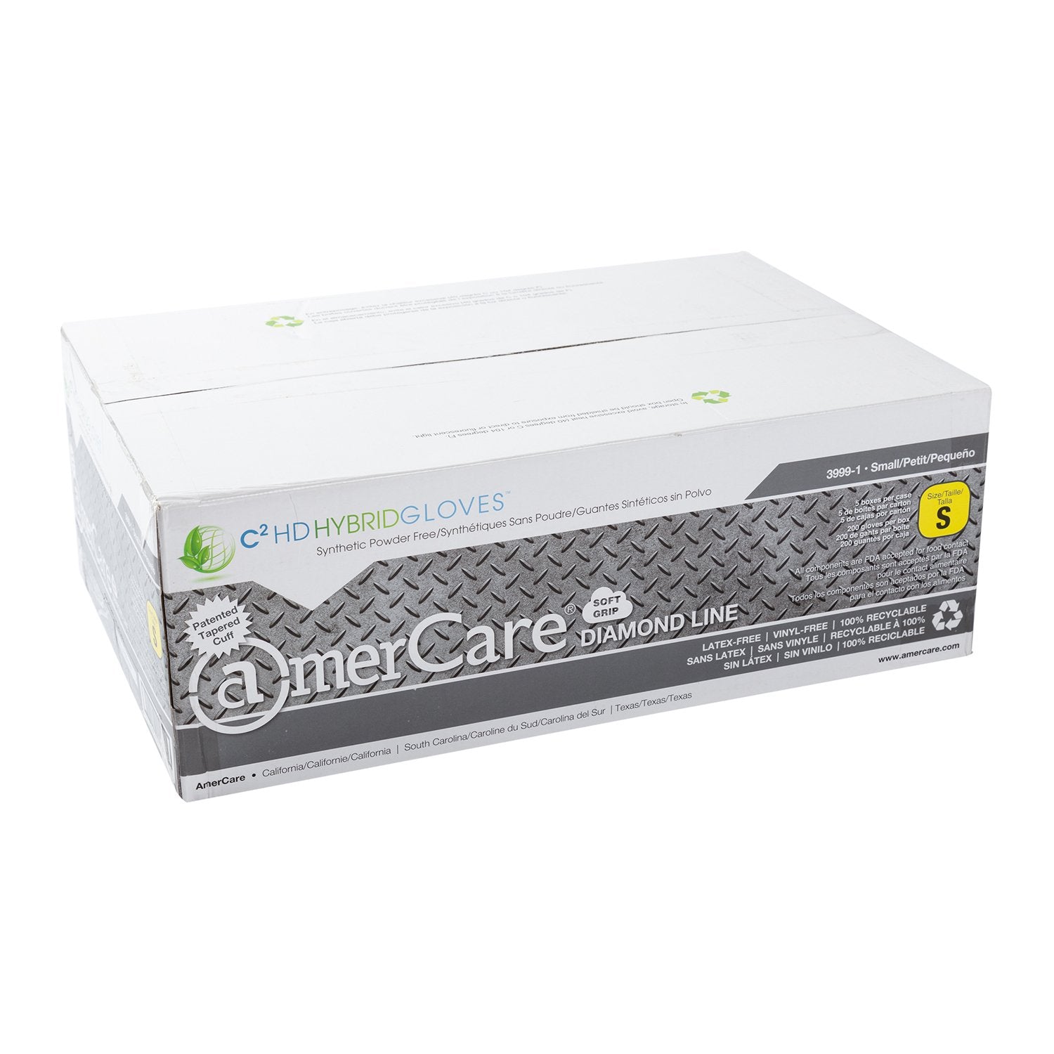 AmerCare Small Powder-Free Hybrid HD Hybrid Gloves, Case of 1000