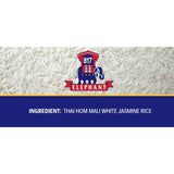817 Elephant Thai Hom Mali Jasmine Rice - 15 lb Bag - Authentic White Rice - Great for Thai Recipes, Curries & Pilafs - Cook in Microwave or on Stove Top