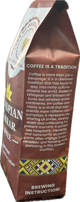 Land of Origins Coffee LLC Ethiopian Harrar Coffee, Medium Roast GROUND Coffee - 12 oz (Pack of 1)