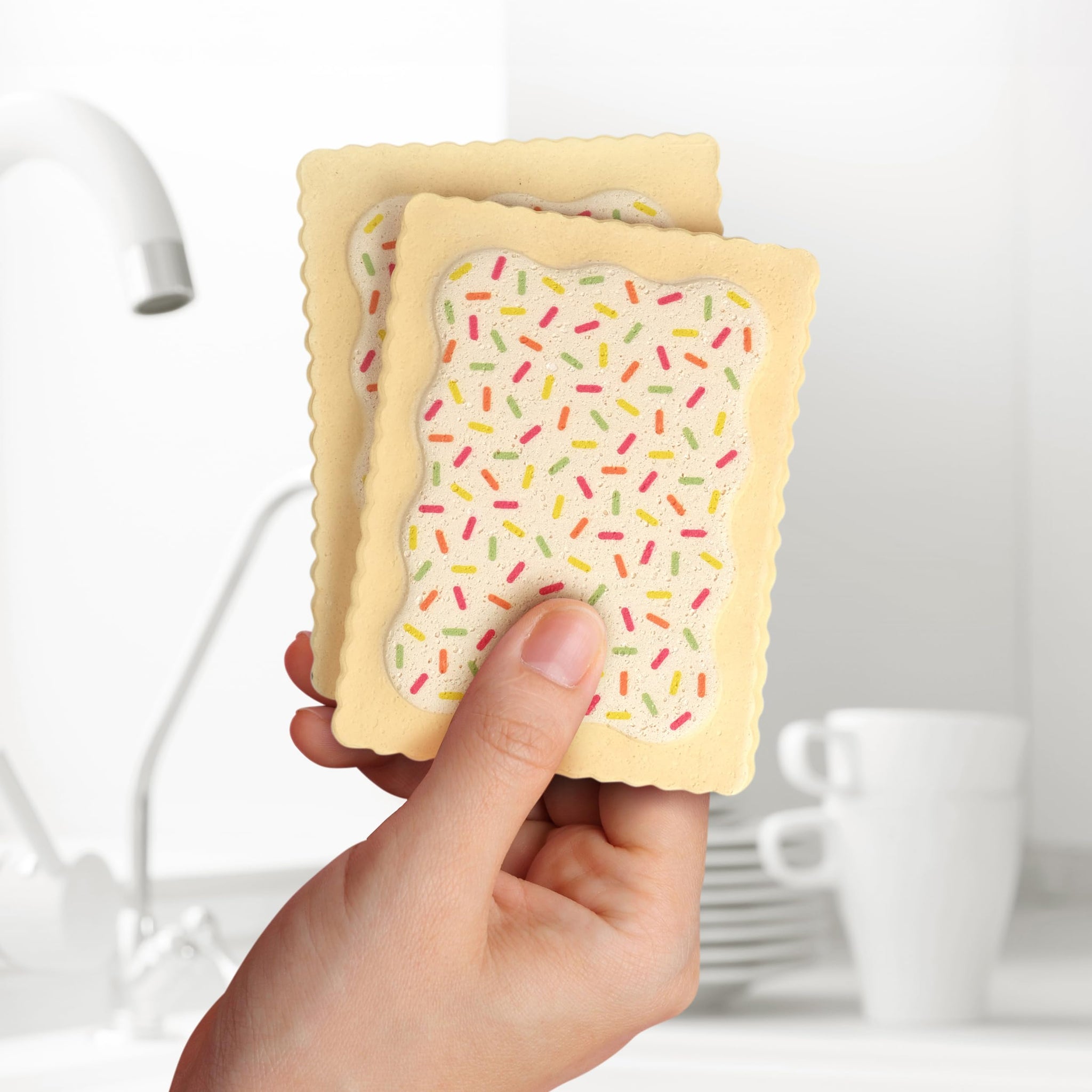 Genuine Fred SLOP TARTS, Set of 4, Compressed Kitchen Sponges, Expands When Wet, Clever and Quirky Kitchen Accessory