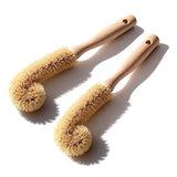 MI BRUSHAX Bottle Brush Cleaner,Long Beech Wood Handle Non-Scratch,L-Shape for Cleaning Coffee Cups,Mason,Thermos,Glass Bottle,Beer Bottles,Wine
