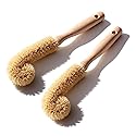 MI BRUSHAX Bottle Brush Cleaner,Long Beech Wood Handle Non-Scratch,L-Shape for Cleaning Coffee Cups,Mason,Thermos,Glass Bottle,Beer Bottles,Wine