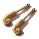 MI BRUSHAX Bottle Brush Cleaner,Long Beech Wood Handle Non-Scratch,L-Shape for Cleaning Coffee Cups,Mason,Thermos,Glass Bottle,Beer Bottles,Wine