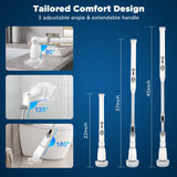 Electric Spin Scrubber, 2024 Upgraded Bathroom Cleaner, Power Shower Cleaning Brush with Extendable Handle & 4 Brush Heads, Dual Speed & USB-C