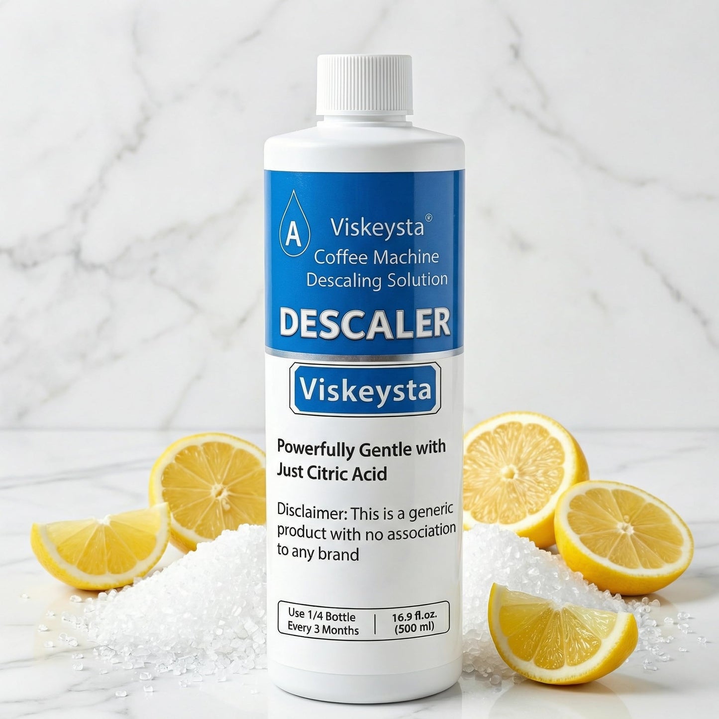 Viskeysta Descaling Solution Compatible with Cuisinart Coffee Machines, 500ml Bottle for 4 Uses