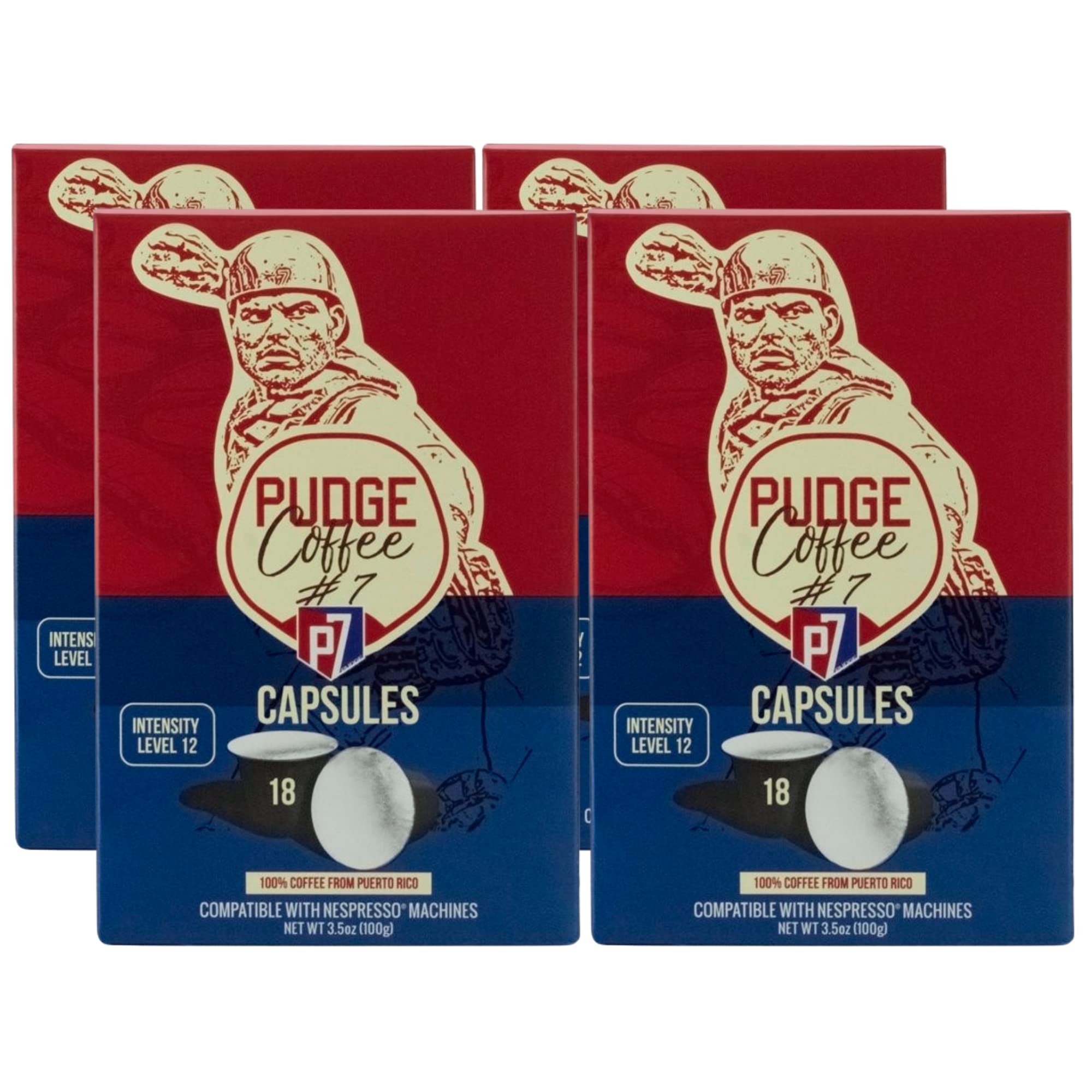 Pudge Coffee Capsules Compatible With Nespresso Brewer Machines, 18 Count (Pack of 4)