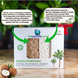 THE GREATER PLANET- Natural Kitchen Sponges, Eco Friendly Cleaning sponges-Multipurpose Wood Cellulose Scrub sponges-10 Pack Biodegradable Organic