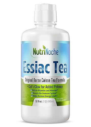 NutriNoche 5-Herb Essiac Tea - 32oz (30-Day Supply) - Ready to Drink Botanical Tonic with Organic Cat's Claw, Burdock Root, Sheep Sorrel, Slippery