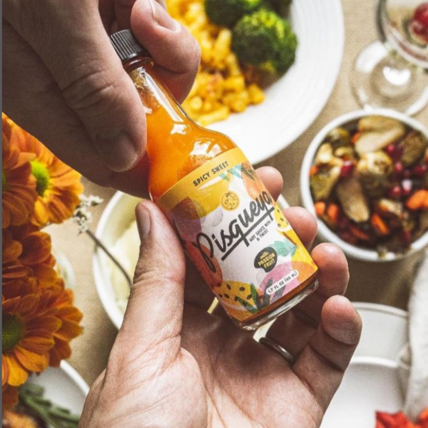 Spicy Sweet Passion Fruit by Pisqueya, Mild Heat Hot Sauce With Flavors of Passion Fruit, Chili Peppers & Garlic, Made With All Natural Ingredients, 5