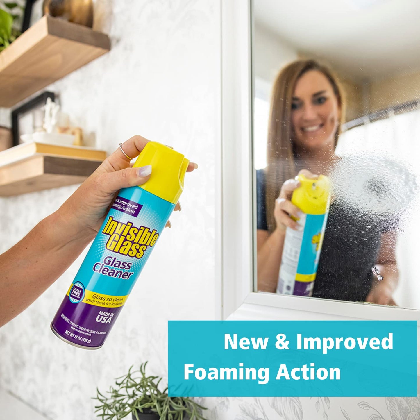 Invisible Glass 91160 Premium Aerosol Glass and Window Foaming Cleaner Spray - Cleans Glass, Windows, Mirrors, Shower Doors, and More - Streak-Free