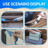 Window Track Cleaner Tool Set, 13 Pcs Magic Window Sill Cleaning Tools Kit with Groove Cleaning Brush for Door Tracks, Tile Lines, Shutter, Car Vents