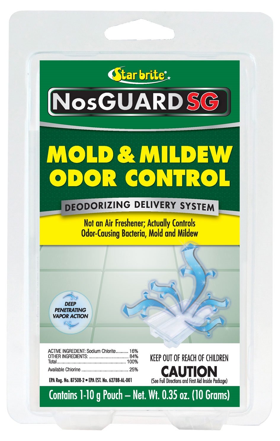 STAR BRITE Mold & Mildew Odor Eliminator - 10 Grams - ClO2 Gas Generator - Powerful Chlorine Dioxide Vapor - Long-Lasting Odor Control - Ideal