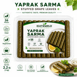 IEATWORLD Stuffed Dolma Collection - Ready to Cook Rice-Stuffed Vegetables, Mediterranean Style (2 Pack, Stuffed Grape Leaves)