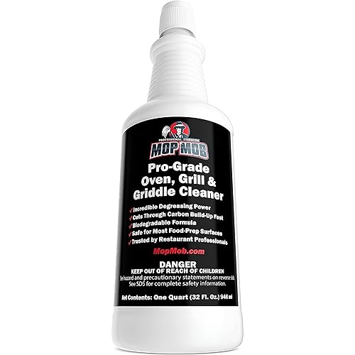 Commercial Grill and Oven Cleaner 32Oz Concentrate 1pk. Heavy-Duty Fast-Acting Degreaser Solution Removes Carbon, Grime, Burnt Food and Oil