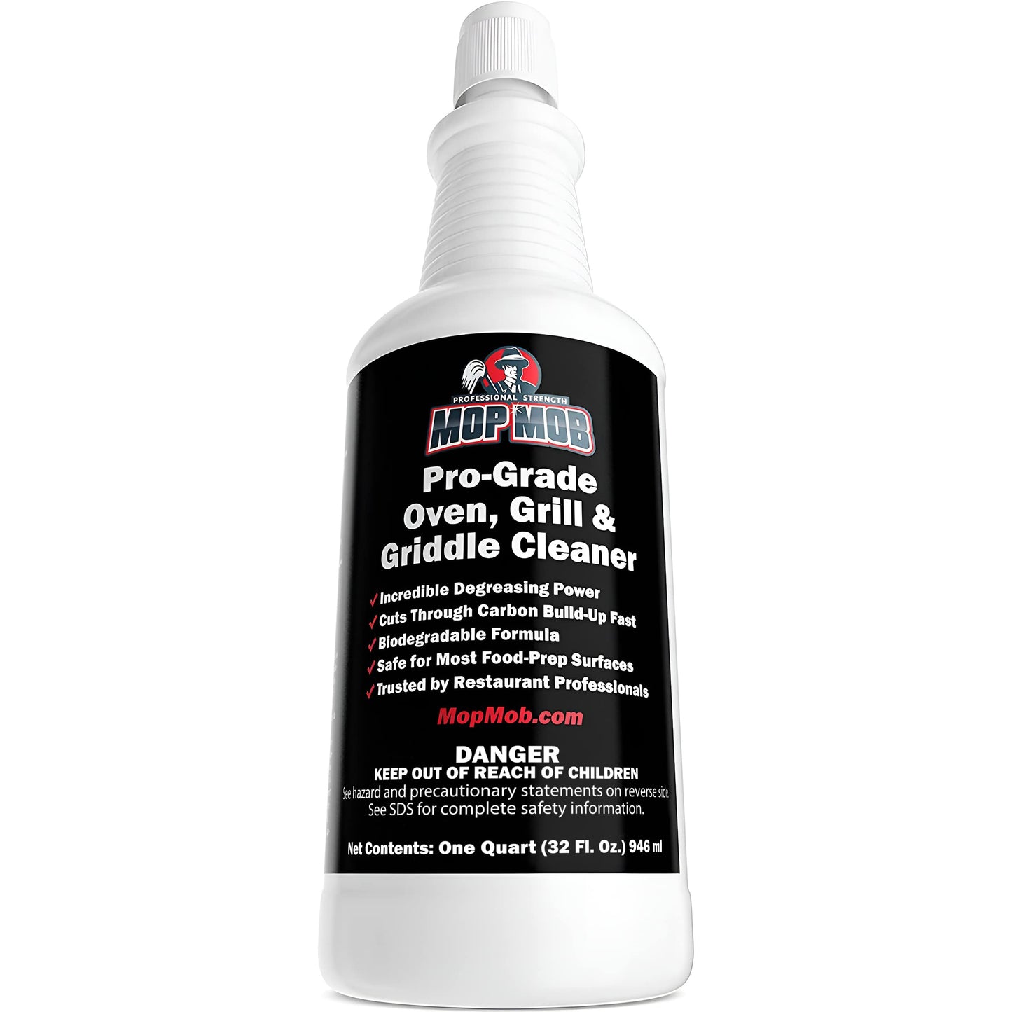 Commercial Grill and Oven Cleaner 32Oz Concentrate 1pk. Heavy-Duty Fast-Acting Degreaser Solution Removes Carbon, Grime, Burnt Food and Oil