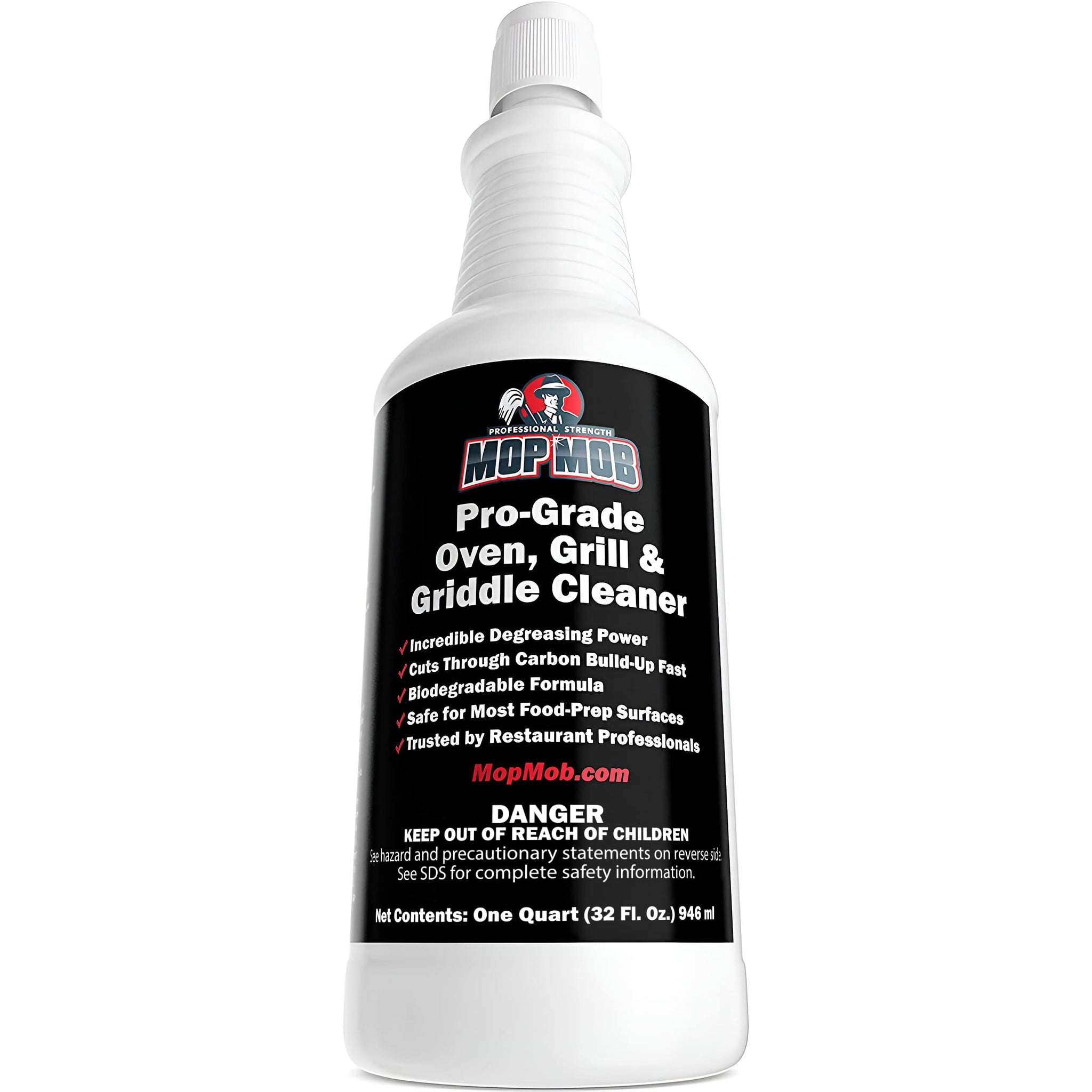 Commercial Grill and Oven Cleaner 32Oz Concentrate 1pk. Heavy-Duty Fast-Acting Degreaser Solution Removes Carbon, Grime, Burnt Food and Oil